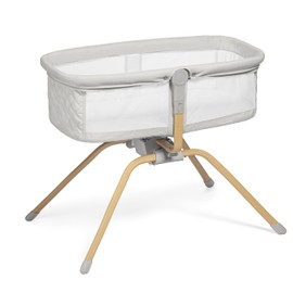 Baby Bassinet with Rocking/Gliding, Portable Bedside Sleeper for Baby with Foam Mattress, Baby Bedside Crib for Newborns and Infants with Carrybag (Light Grey)