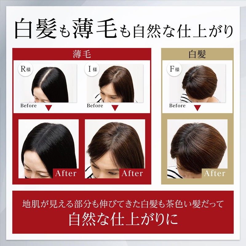FUSARI Hair Foundation, Gray Hair, Thin Hair, Gray Hair (Black)