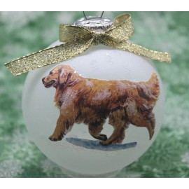 D344 Hand-made Christmas Ornament dog - GOLDEN RETRIEVER - trot walking (gold)