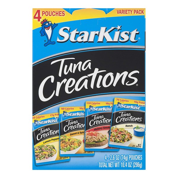 StarKist Tuna Creations, Variety Pack, 4 - 2.6 oz pouch (Total 10.4 Oz) (Packaging May Vary)