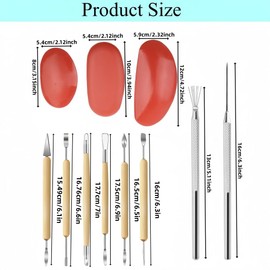 Accfore 3 Sizes Rubber Pottery Clay Ribs+6 Sculpting Tools+1 Clay Ceramic Needle + 1 Feather Wire Texture Detail Tools Crafts for Sculpting Texturing Artists Modeling,DIY