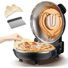 AMZMOON Pizza Oven Indoor Portable 12" Countertop Pizza Maker Machine - Black