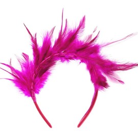 GENBREE 1920s Fascinator Feather Headband Rose Red Feather Headpiece Feather Headwear Costume Party Cocktail Hair Accessories for Women