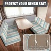 Tomeusey RV Dinette Cushion Covers with Light Green Stripes -