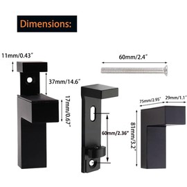 Metal Adjustable Wood/Glass Shelf Bracket Wall Mount, Mounting Brackets, Wall Brackets, Black，Large Size 2 Pack