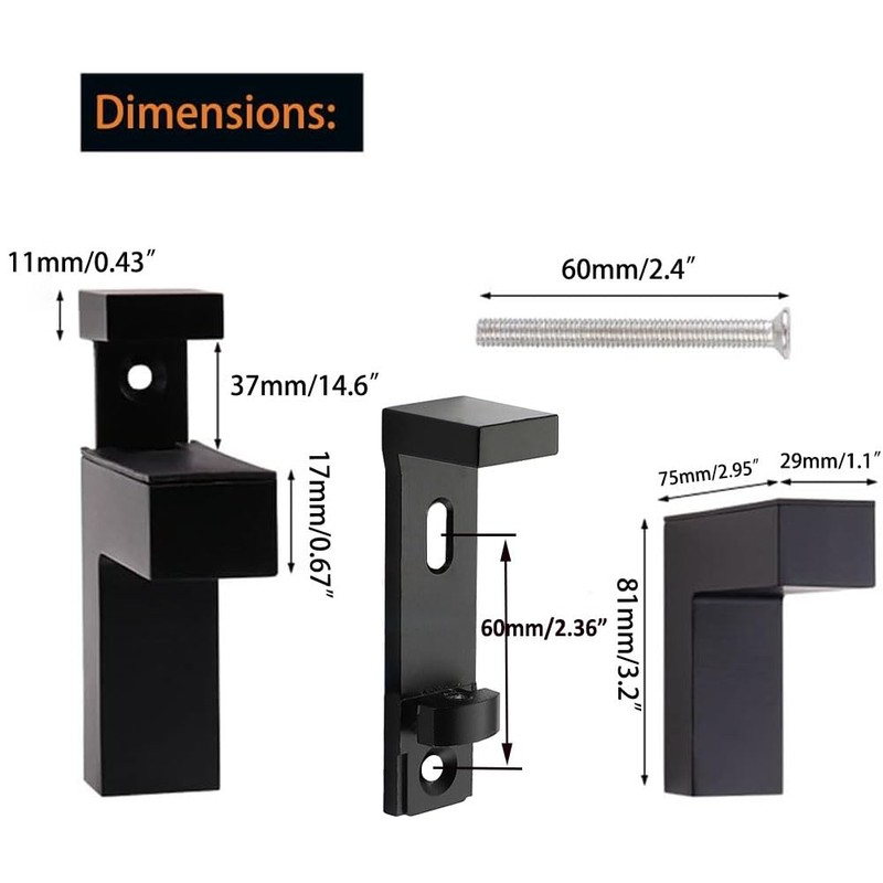 Metal Adjustable Wood/Glass Shelf Bracket Wall Mount, Mounting Brackets, Wall