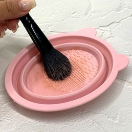 Pink Makeup Brush and Puff Cleaning Pad Puff Cleaning 2ea
