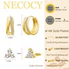 NECOCY Gold Hoop Earrings for Women Trendy Dainty 14K Gold