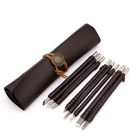 Stone Gravers 8 Pcs Manual Tungsten Steel Wood Chisel Set for Resin Carving, Woodworking and DIY