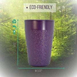 bicé BiceThermo Drinking Cups, change color over 37° Celsius (98.6° F), 100% Recyclable Tumbler, for hot drinks, Dishwasher Safe, Made in Italy, 40cl, Purple/Red (Pack of 3)