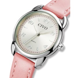 CIVO Women Watches Black Classical Analogue Ladies Watches Minimalist Elegant Waterproof Wrist Watch Womens Quartz Black Leather Strap Gifts for Women Girls