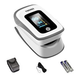 Fingertip Pulse Oximeter Blood Oxygen Saturation Monitor, Heart Rate and Fast Spo2 Reading Oxygen Meter with OLED Screen AAA Batteries YIDERBO