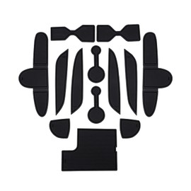 LUWU for 2025 Palisade Accessories - for 2023 2024 2025 Hyundai Palisade SE/SEL/XRT/Limited/Calligraphy Door Slot Mats Cup Holder Insert Coaster Center Console Liners Mats Black Trim - 13 PCS/Sets