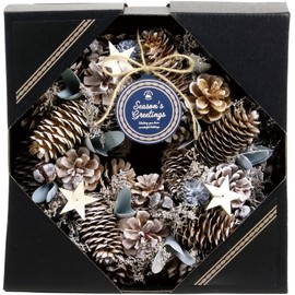 SG Wonder Zone 660-053 Wreath, Diameter 9.8 inches (25 cm), Blue, Pinecone, Christmas Wreath, Comes in a Presentation Box, Gift, Gift, Decoration, Entryway, Flower Wreath, Interior, Events, Store