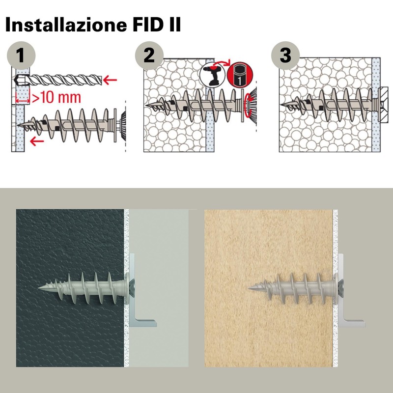 Fischer FID II 50 mm, 4 x Sheathed Dowels with