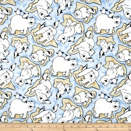 Zany Zoo Polar Bears Multi Fabric