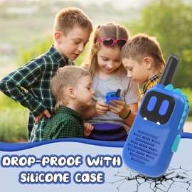 AIKTUPSY Walkie Talkies with Dinosaurs Silicone Sleeve 1000FT Range 2 Channels 2 Way Radio,Kids Toys Boys 3-5 Toddler Walkie Talkies 3 4 5 6 7 8 Year Old Boy Birthday Gifts Children Backyard Toys