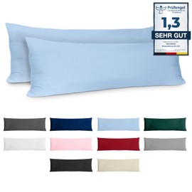 Cushion Cover 40 x 145 cm Renforcé Cotton (Set of 2) – Light Blue – Densely Woven with 57 Threads/cm² – Cushion Cover 40 x 145 cm – Oeko Tex Certified – Dreamzie