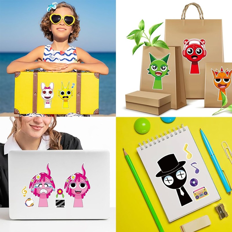 Cartoon Make a Face Stickers, 24 Pieces DIY Puzzle Stickers,