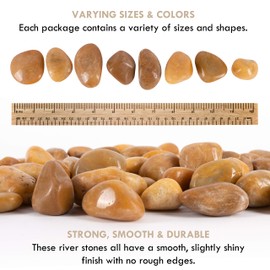 5 lbs Approx. 45 River Rocks Pebbles for Plants Natural Decorative Polished Stones for Planters Succulent Rocks Aquarium Gravel (1.6-2.4 Inches)