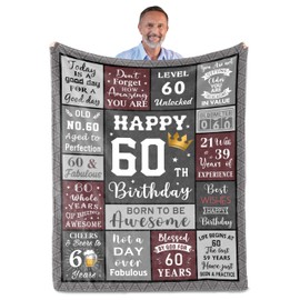 60th Birthday Gifts for Men, Mens 60th Birthday Gifts, 60th Birthday Gifts for Him, Gifts for 60 Year Old Man, Special 60th Men Birthday Gifts, 60 Year Old Birthday Gifts for Men, Blanket 150x130CM