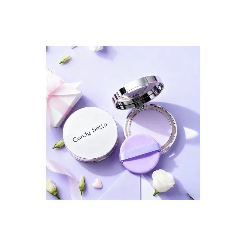 Base Maquillaje Polvo Compacto Matte Con Espejo Lavanda