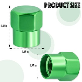 MEAJOO 5PCS Car Tire Valve Stem Caps, Aluminum Alloy Dustproof Wheel Valve Covers Accessories, with Rubber O-Ring, Universal for Cars, SUVs, Bike, Bicycles,Trucks and Motorcycles (Green)