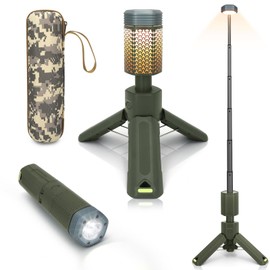 Telescopic Camping Lights, Rechargeable 10500mAh Camping Lantern with Storage Bag, Waterproof LED Camping Lamp with Magnetic, Portable Outdoor Tent Light for Camping,Hiking,Emergency,Fishing (Green)