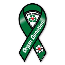 Organ Donation 2-in-1 Ribbon Magnet by Magnet America is 3 7/8” x 8” Made for Vehicles and Refrigerators