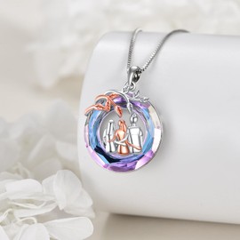 AOBOCO Crystal Necklace Sisters Gifts from Sister Sterling Silver Female Friendship Jewelry Birthday Mothers Day Gifts for My Sister Women (Crystal)