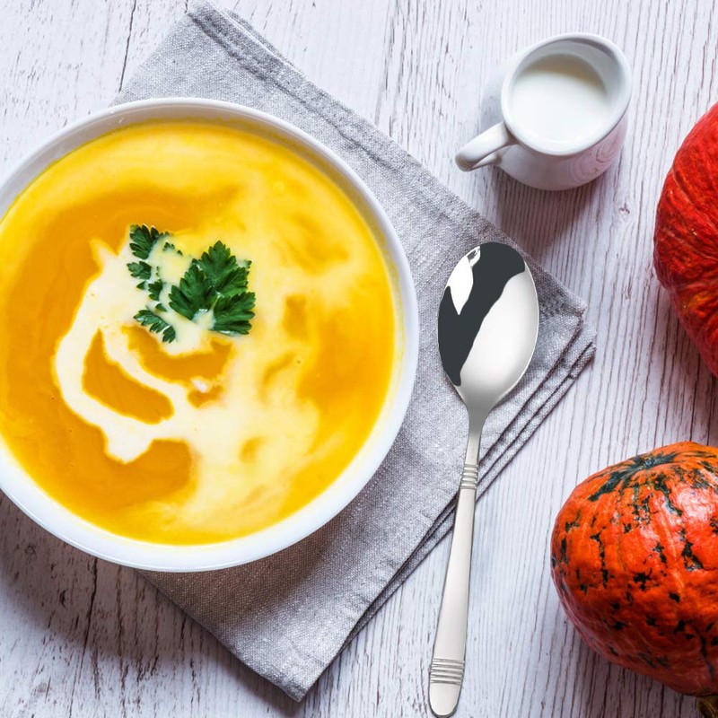 Callyne12-Piece Dinner Spoons, Stainless Steel Cutlery Spoon