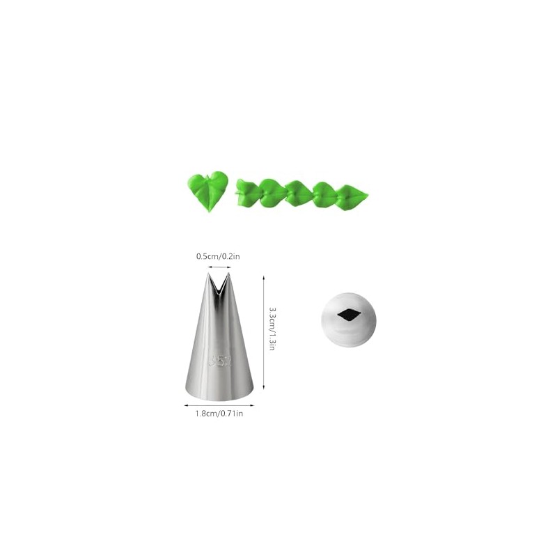 352 Piping Nozzle for Leaves,Ruffles,Zigzags,Ruffles,3 Pcs 352 Leaf Piping Tip