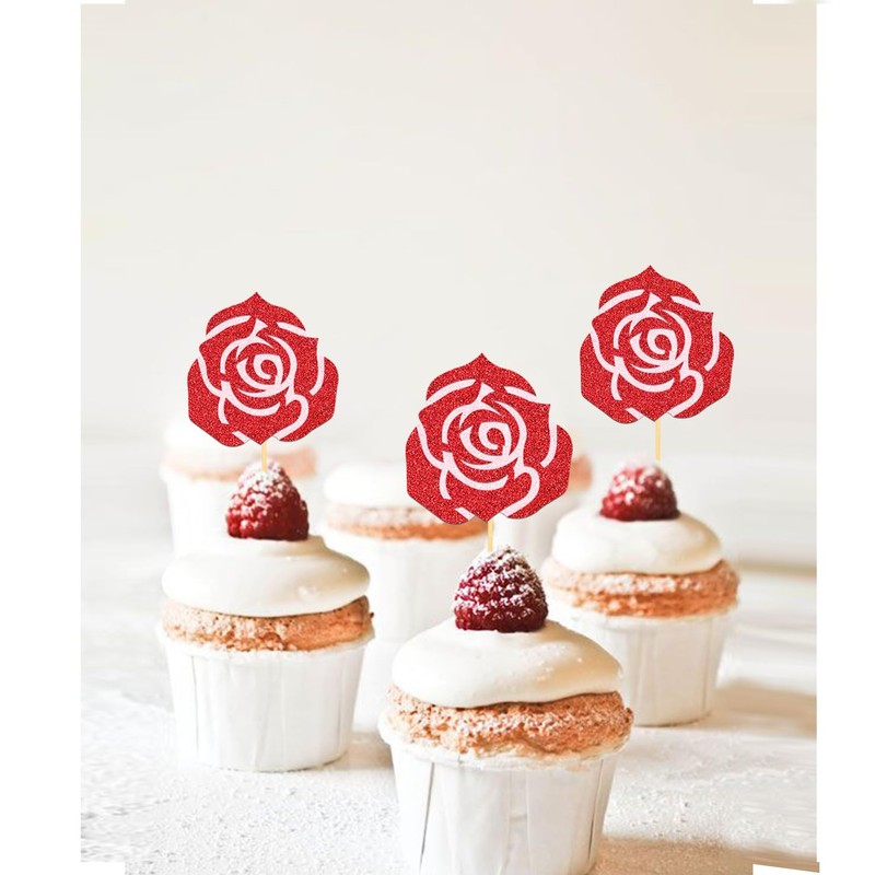 Valentine's Day Cupcake Toppers (Rose)
