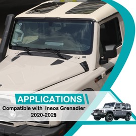 Hudiriy Car Cowl Body Armor Outer Cowl Covers Corner Guards Compatible with Ineos Grenadier 2020-2025 Car Hood Protection Decoration on Both Sides Exterior Accessories Parts (Carbon Fiber Pattern)