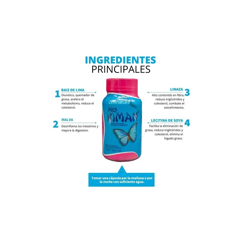 Himan Raíz de Lima, Linaza y Omega Dietary Fiber Supplement,