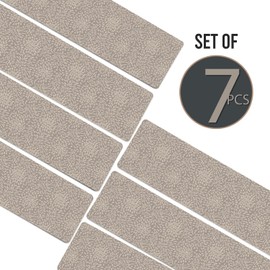Set of 7 Stair Treads Ultra-Thin with Non Slip Rubber Backing 9”x26” Latte 7 Pieces
