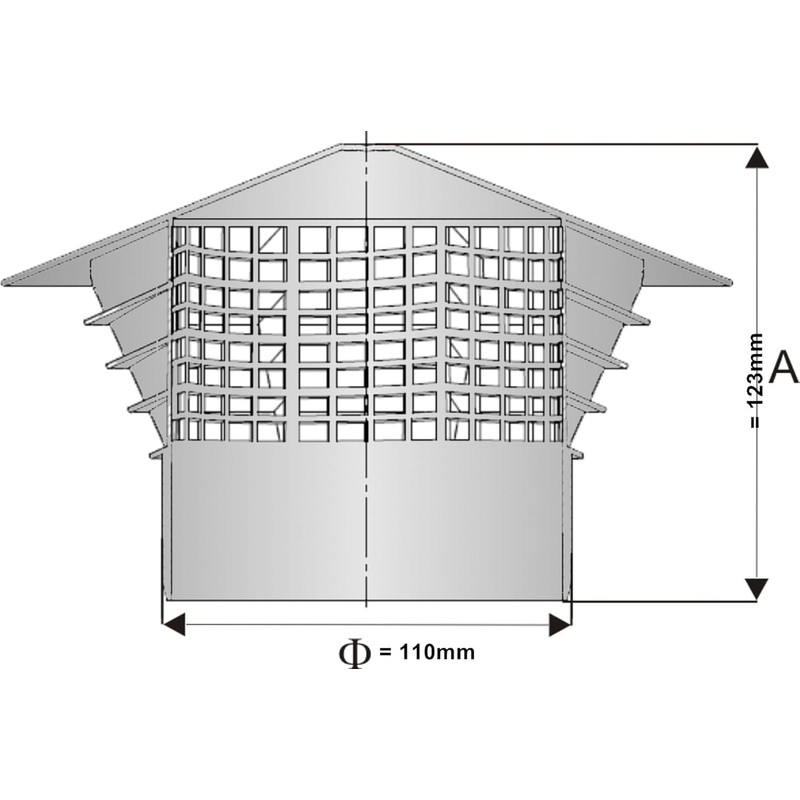 Univent Ventilation Hood Haze Hood Roof Vent DN 110 110