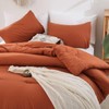 ROSGONIA Oversized King Comforter Burnt Orange, 3pcs (1 Terracotta Comforter