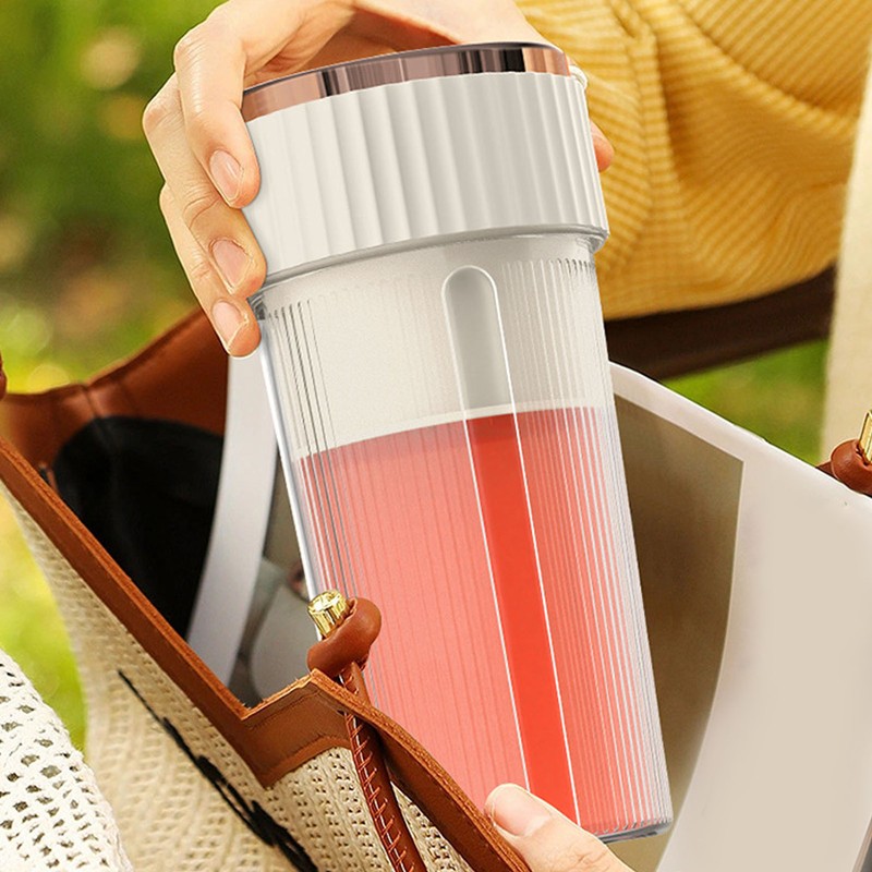Blender Cup Beige 300ml 1500mAh USB Rechargeable Cordless 22000rpm Smoothie