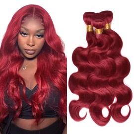 Burgundy Bundles 99j Human Hair Bundles Red Body Wave Bundle Human Hair 16 16 16 inch 99j Body Wave Bundle