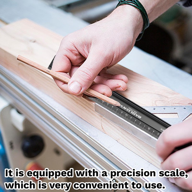 Metal Ruler, 30cm Black Metal Ruler for Cutting, Precision Measuring