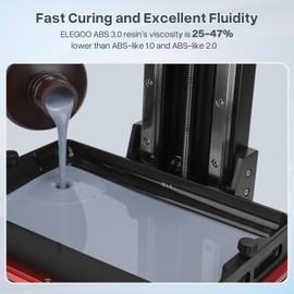 ELEGOO ABS-Like Resin 3.0, Photopolymer Resin UV Curing 405nm, Upgraded ABS 3D Printing Resin, Higher Precision, Lower Shrinkage 3D Resin for LCD/MSLA/DLP 3D Printer, Clear Blue 1000G
