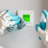 Clean and Disinfected Indication Label - 2"x2" Writable Self Adhesive