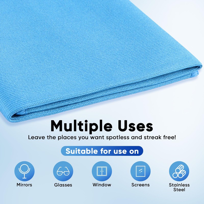 HOMEXCEL Microfibre Glass Cleaning Cloths 12 PK, Lint Free Streak