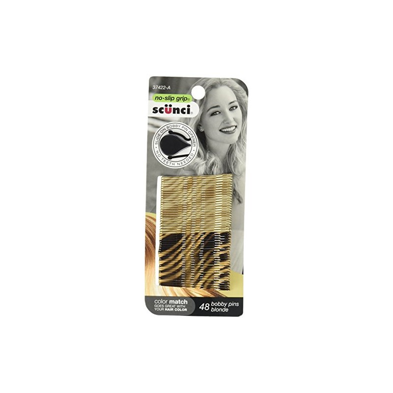 Scunci No-Slip Grip Beautiful Blends Blonde Bobby Pins, 48 Count