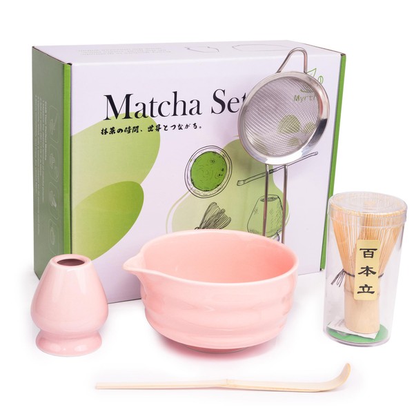 Myrthra Matcha Whisk Set, Matcha Bowl with Spout, Matcha Whisk