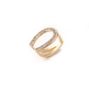 Dainty CZ Horseshoe Silk Scarf Ring for Women Gold Plated
