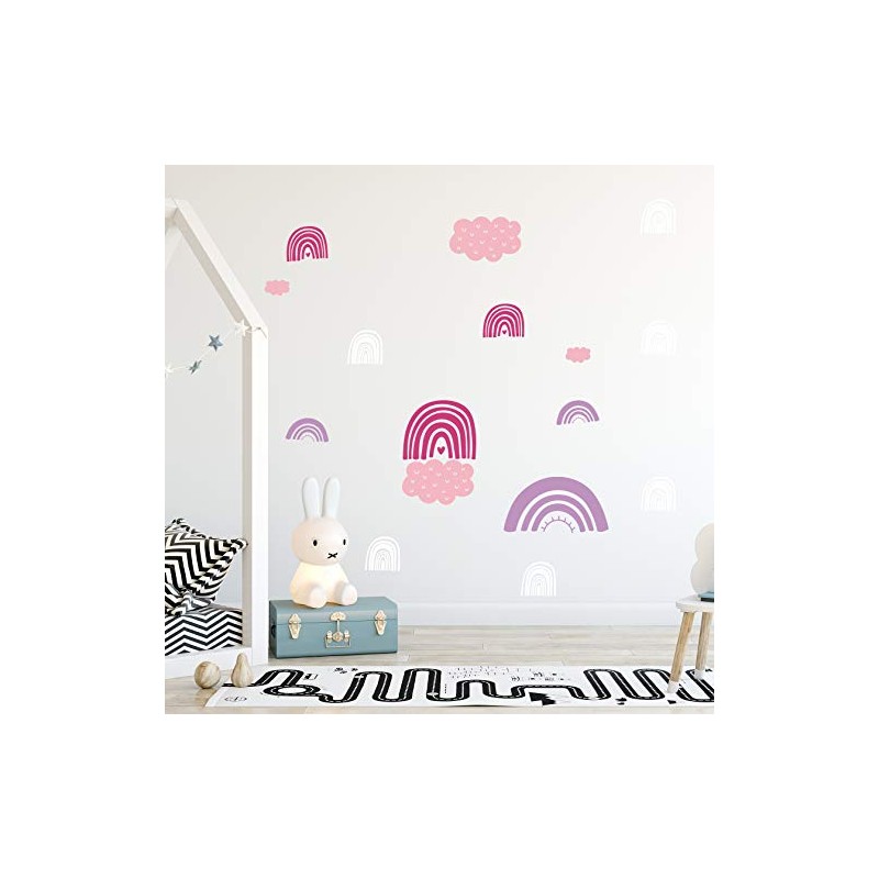 Rainbow & Clouds Wall Sticker, 4 x DIN A4, Nursery
