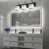 Ralbay Modern Crystal Black Vanity Light 3 Light Bathroom Light
