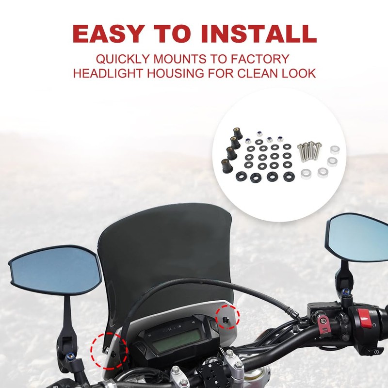 Xitomer Windshield Fit for DR650 2002-2025, DRZ400S, DRZ400SM, CRF250L 2013-2023,